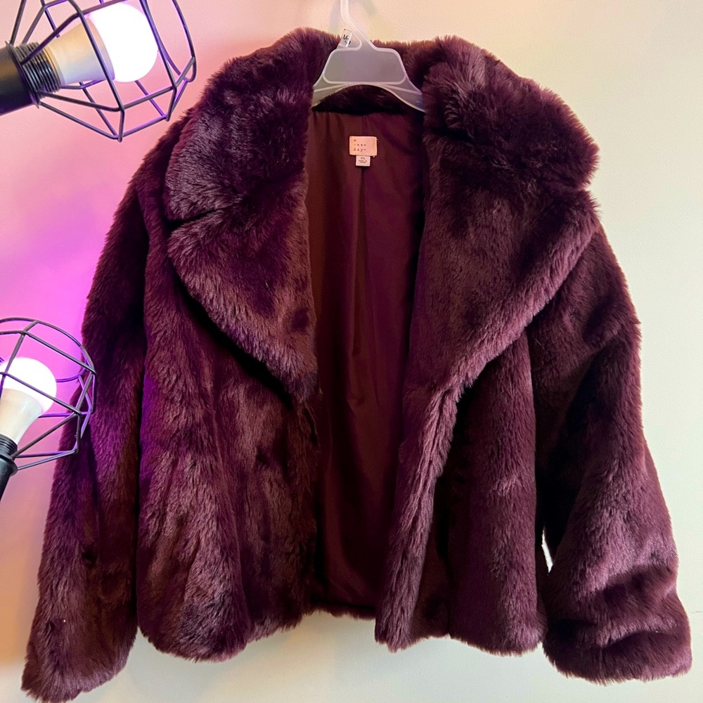 Burgundy Fur Coat